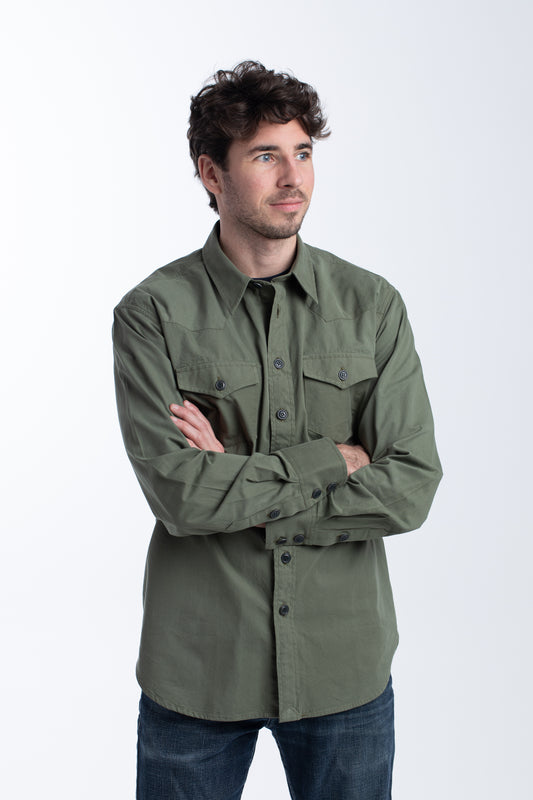 Men's Brushed Cotton Shirt | Moss