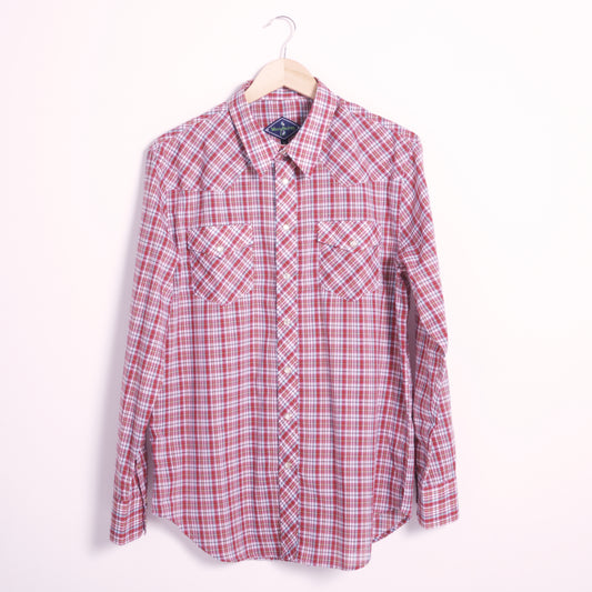 Men's Royal Red Plaid Long Sleeve Shirt