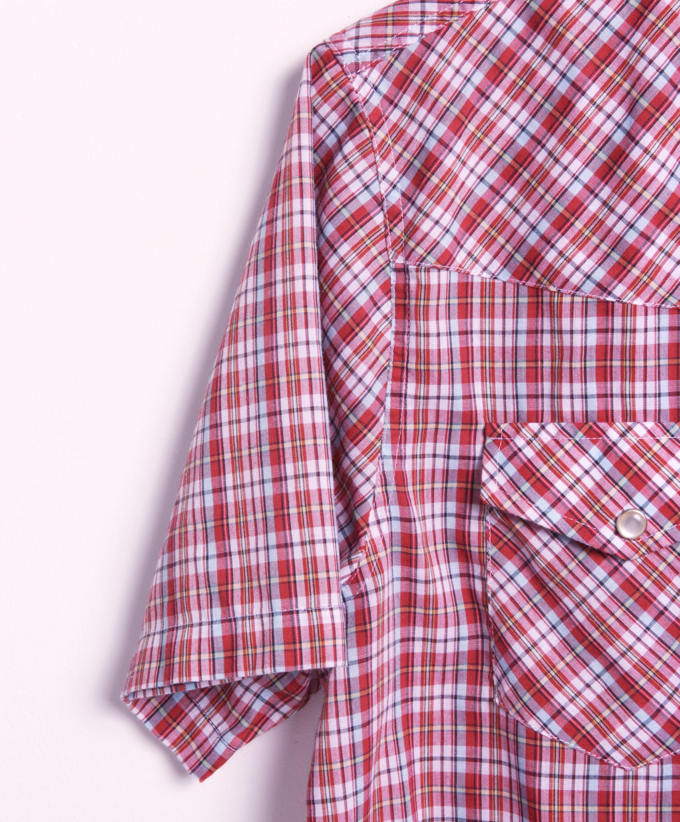 Men's Royal Red Plaid Short Sleeve Shirt