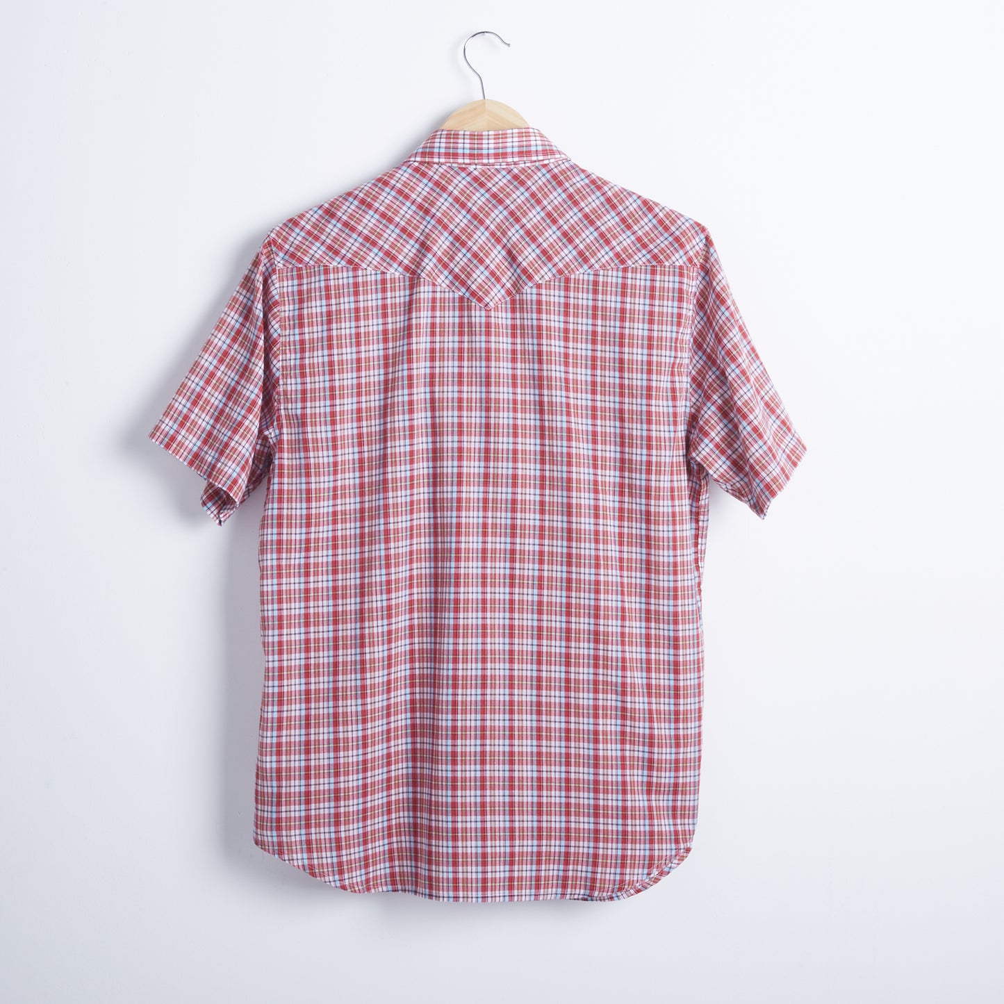 Men's Royal Red Plaid Short Sleeve Shirt