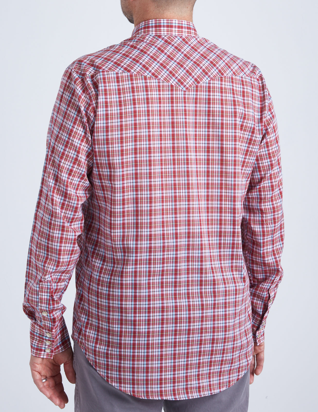 Men's Royal Red Plaid Long Sleeve Shirt
