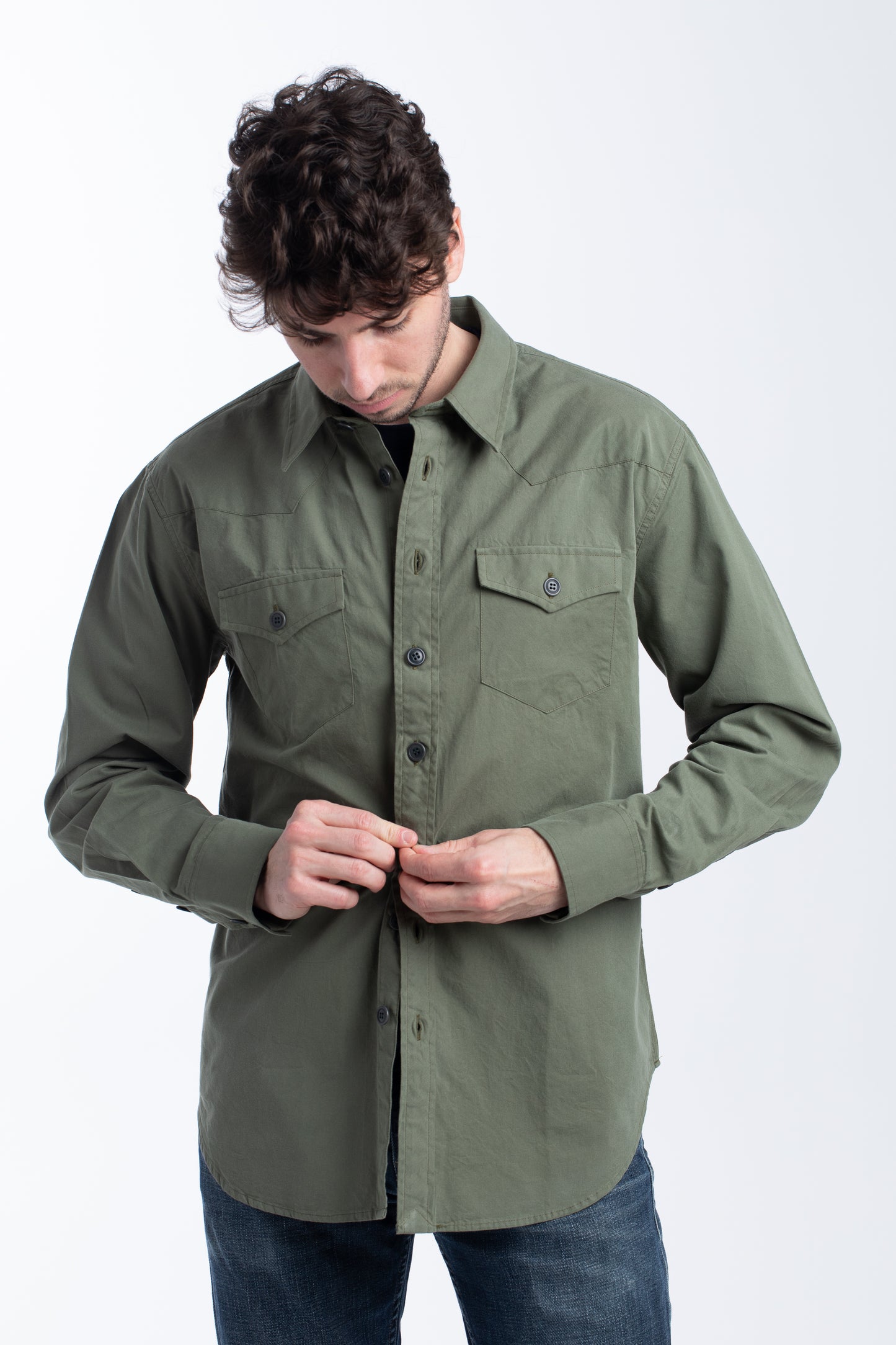 Men's Brushed Cotton Shirt | Moss